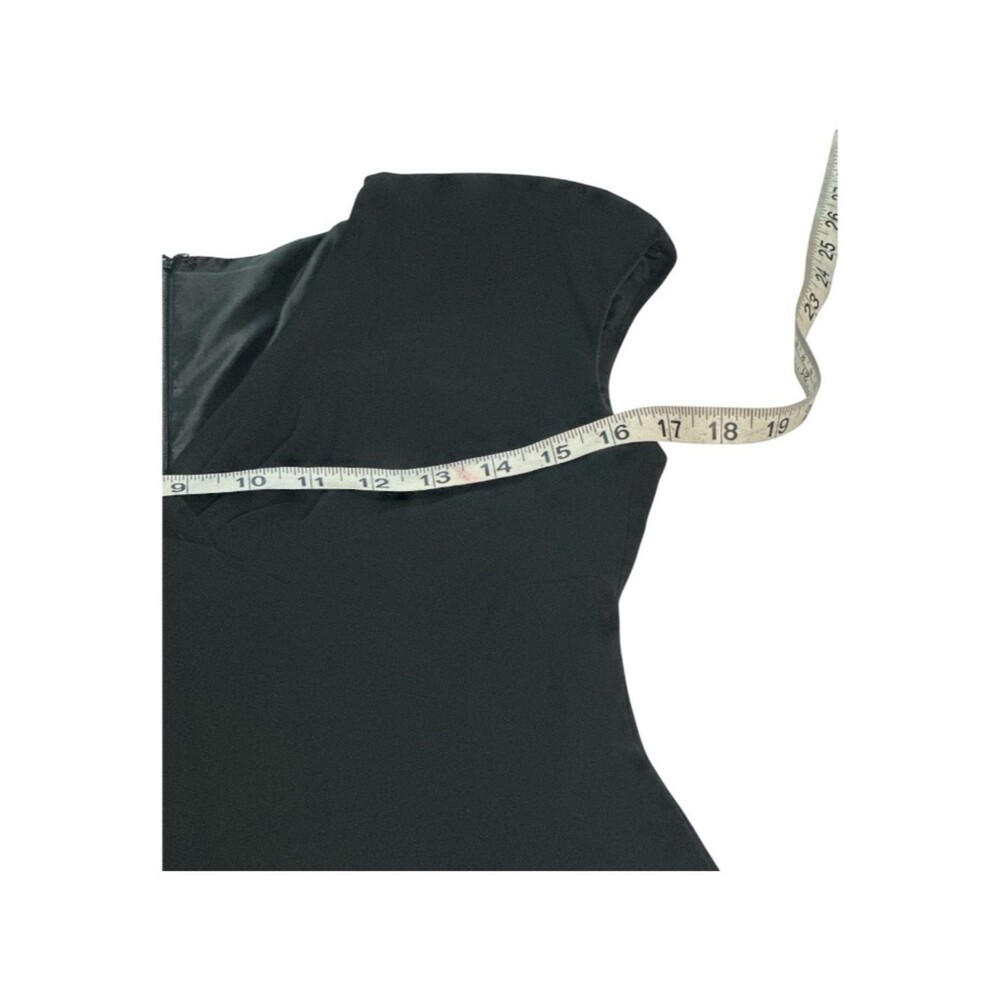 Jones New York Dress 6 Black Twist Front Tea Length Dress - Picture 5 of 8